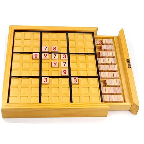 minkissy Holz Sudoku Spiel für Erwachsene und Logisches Denkspiel Nachhaltiges Holzmaterial Kreatives Brettspiel für Familien und Partys Langlebiges Puzzle zur Geistigen von minkissy