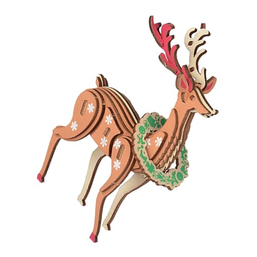 minkissy Holz Weihnachtspuzzle REH zum Selberbauen Familien für Fördert Teamwork und Kommunikation Festliches Xmas für Gemeinsame Weihnachtszeit von minkissy