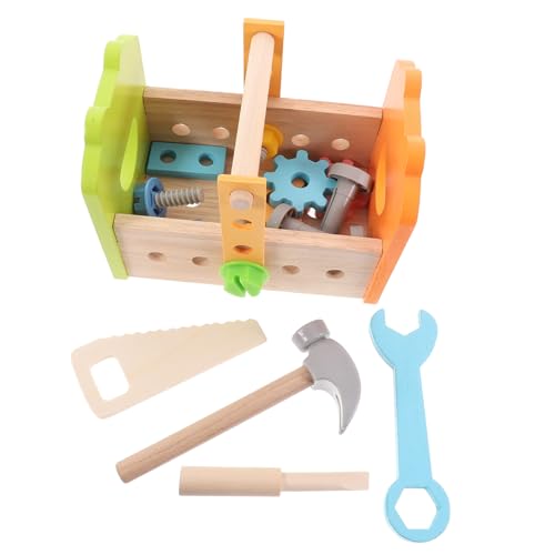 minkissy Holz Werkzeugset Teilig Lernspielzeug zum Nachahmen und Reparieren Sicherer Schraubenschlüssel und Werkzeugkoffer für Kleinkinder Pädagogisches für Jungen und Mädchen Ab Jahren von minkissy
