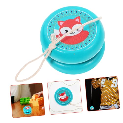 minkissy Holz Yo Yo Cartoon Tiermuster Fuchs Stabile Konstruktion Robust und Stoßfest Pädagogisches Holzspiel für Junge Mädchen Indoor Lernspielzeug von minkissy