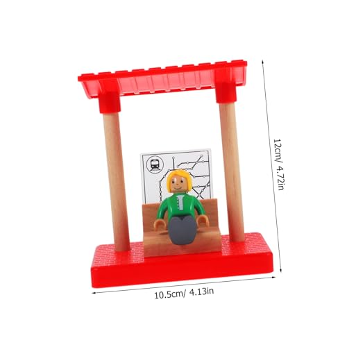 minkissy Holzeisenbahn Zubehör aus Holz Bahnstation Plattform Modell mit Glatten Kanten Fördert Kreativität und Vorstellungskraft Miniatur Bahnhofsgebäude Passend für Spielzeugbahnen von minkissy