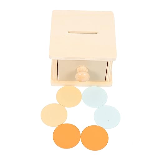 minkissy Holzkiste Interaktive Münzbox für Montessori Lernspielzeug Motorik und Kreativität Sicher und Lehrreich für Frühkindliche Bildung von minkissy