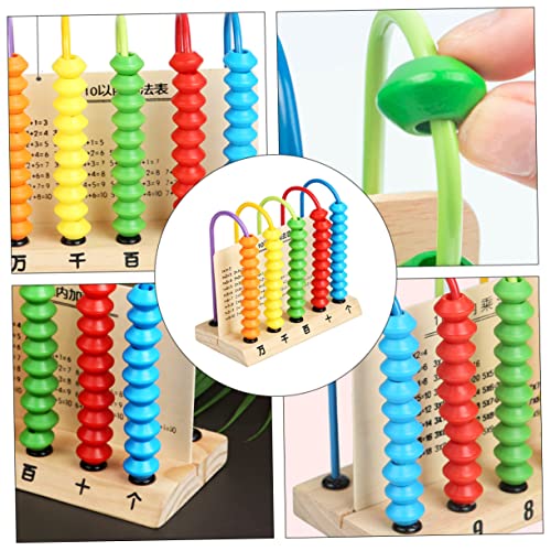 minkissy Holzperlen Lernspielzeug Bunter Rechenrahmen für Jungen Mädchen Montessori Mathe Frühes Rechnen Spielerisch Begreifen von minkissy