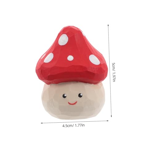 minkissy Holzpilzfigur Miniatur Detailreiche Holzschnitzerei Kindersicheres Holzspielzeug Roter Mini Pilz für Puppenhäuser Feengarten Deko Geschenkidee für Kinderzimmer und Geburtstag von minkissy