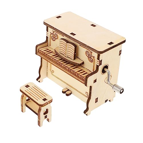 minkissy Holzpuzzle Klavier Spieluhr DIY Bausatz aus Holz Umweltfreundliches Sicheres Lernspielzeug für Fördert Kreativität und Handwerkliche Fähigkeiten Dekoratives Modell und von minkissy