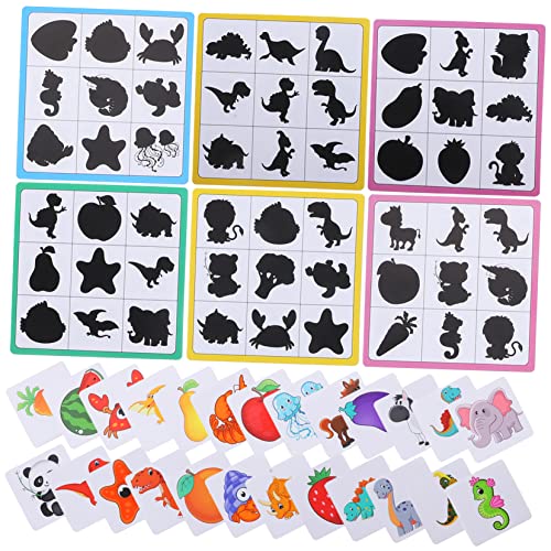 minkissy Holzpuzzle Lernspielzeug Schatten Matching Spiel Pädagogisch Sicher Glatt Kanten ohne Verletzungsrisiko Pädagogisches Holzspielzeug für Vorschulkinder Fördert Kognitive von minkissy