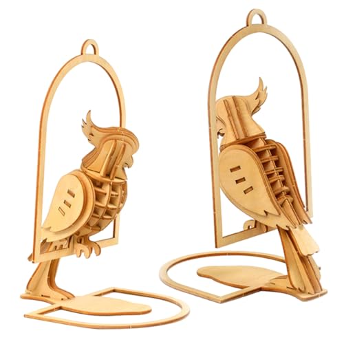 minkissy Holzpuzzle Parrot Style aus Hochwertigem Holz Kreatives DIY Hand Auge Koordination für Jungen und Ab Jahren von minkissy