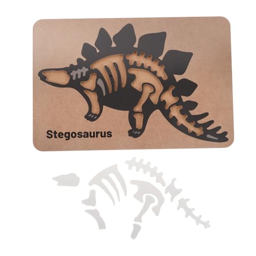 minkissy Holzpuzzle Stegosaurus Dinosaurier Lernspielzeug Montessori Archäologie DIY Holzspielzeug Ab Jahr Sensorisches Kognitives Puzzle mit Abnehmbaren Teilen von minkissy
