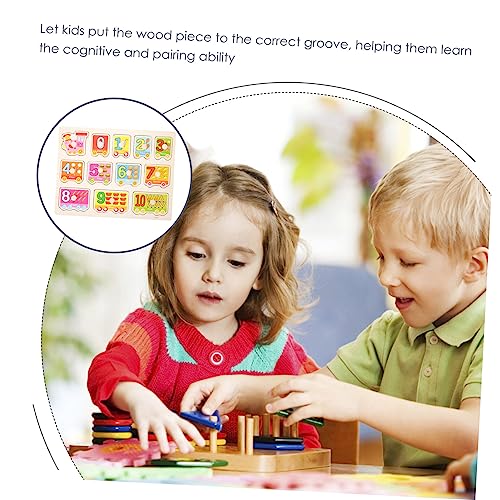 minkissy Holzpuzzle Zahlen Lernspielzeug aus Holz Pädagogisches Zahlenpuzzle Brett für Fördert Gedächtnis Hand Auge Koordination und Logisches Sicheres Holzmaterial Lernspielzeug von minkissy