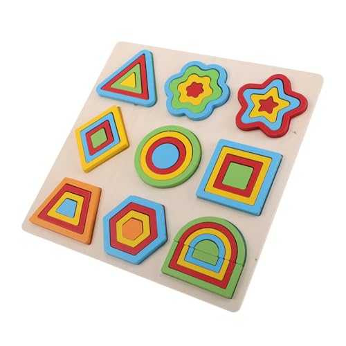 minkissy Holzpuzzle für Kleinkinder aus Sicherem Holz Pädagogisches Geometrisches Steckspiel Fördert Räumliches Denken Feinmotorik für Vorschule Interaktives Lernspielzeug für Jungen und von minkissy