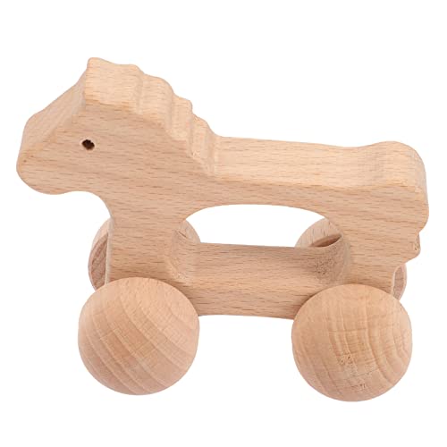 minkissy Holzschubauto für Kleinkinder Kreatives Trägheitstrolley Montessori Lernspielzeug Motorischen Fähigkeiten und Fantasie Sicheres Design mit Abgerundeten von minkissy