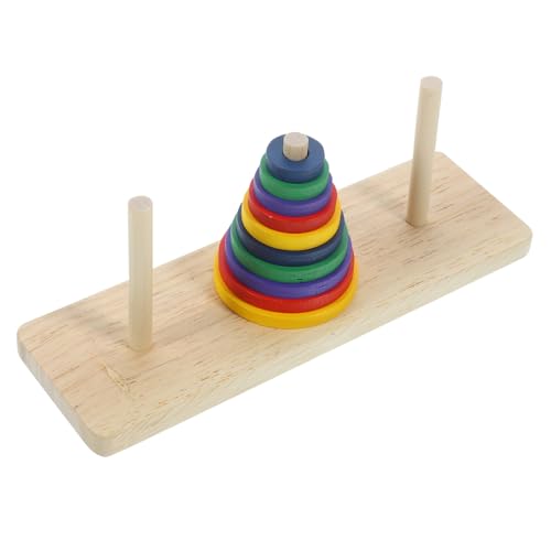 minkissy Holzspiel Puzzle Turm von Hanoi Intelligentes Denkspiel für Erwachsene und Ab Jahren Farbenfrohes DIY Legespiel Kreativität und Vorstellungskraft Sicher und Langlebig von minkissy
