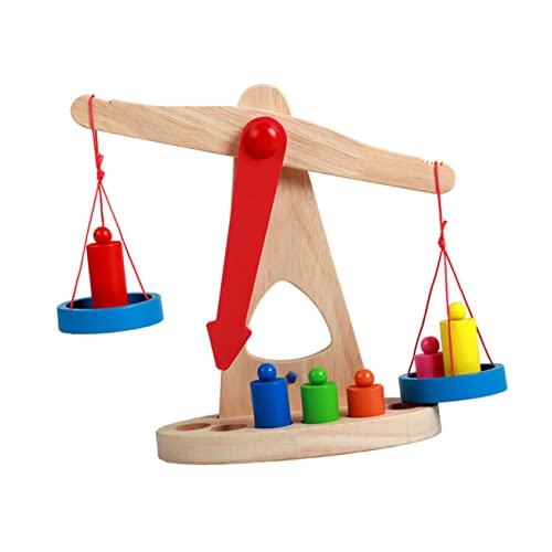 minkissy Holzspielzeug Balancewaage Lernspielzeug Lehrmittel aus Holz Pädagogisch Fördernd Kreativität Vorstellungskraft Feinmotorik von minkissy