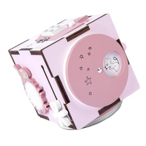 minkissy Holzspielzeug Busy Activity Cube Montessori Lernspielzeug für Ab Jahr Pädagogisches Frühförderungsspielzeug Denkfähigkeit Motorik und Problemlösung von minkissy
