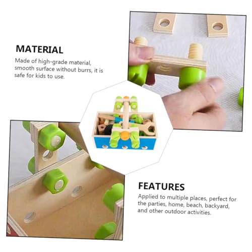 minkissy Holzspielzeug Schrauben Montage Pädagogisches Werkzeugkoffer mit Glatten Kanten Langlebiges Material Interaktives Lernspielzeug für Jungen und Mädchen Fördert Feinmotorik und von minkissy