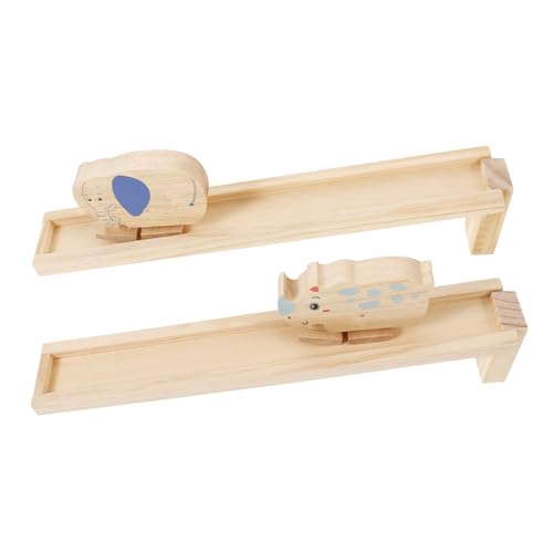 minkissy Holzspielzeug Tiere Lernspielzeug Abnutzungsfestes Trägheitsspielzeug Pädagogisch Fördert Hand Augen koordination Geschenk für Jungen Mädchen von minkissy