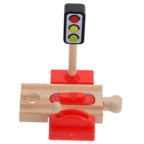 minkissy Holzzug Zubehör für Straßensperre Modell mit Absenkbarem Hindernis für Kreative Eisenbahn Szenen Fantasie und Sicheren Spielvergnügens von minkissy