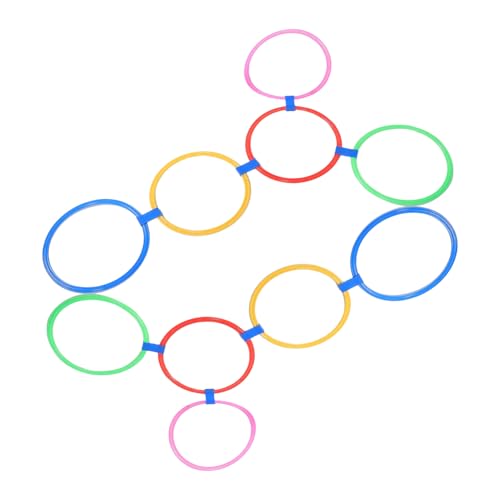 minkissy Hopscotch Ringe Set Teilig mit Steckverbindern Flexibles Agility Rings Spiel für Indoor Outdoor für Gleichgewicht Koordination und Sensorisches Training im Garten von minkissy