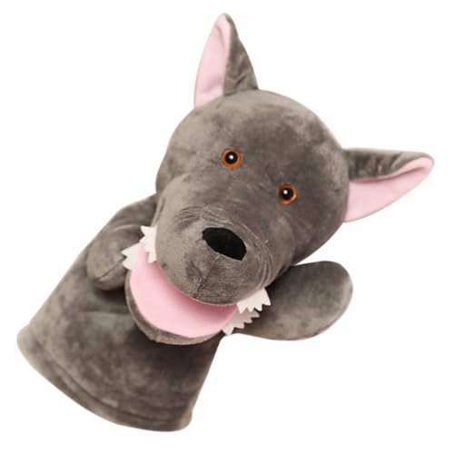 minkissy Interaktive Handpuppe Wolf Plüsch Tierfigur Weiches Material Fördert Motorik Kommunikation für Kasperletheater von minkissy
