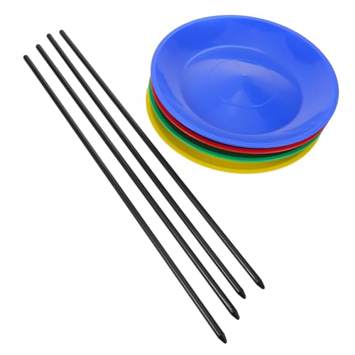 minkissy Jonglier Set Teilig Bunte Zirkus Spinnteller mit Handstäben Leichtes Kunststoff Jonglier Training Stabile Drehplatten für Zirkus Show Party und Geschicklichkeitsspiel von minkissy