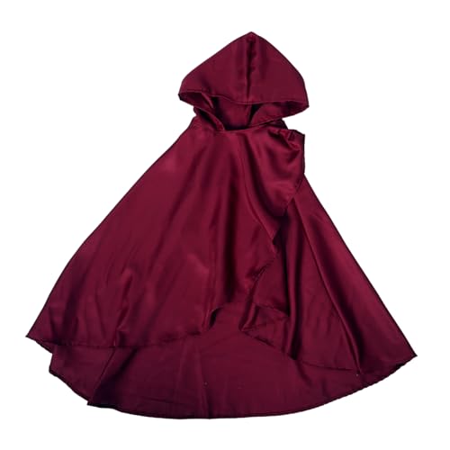 minkissy Kapuzenumhang Mittelalterlicher Mantel Rothauben-cosplay Herren-renaissance-outfit Mittelalterlicher Kapuzenschal Im Retro-stil Roter Kurzer Umhang Mit Kapuze Rote Kapuze Polyester von minkissy