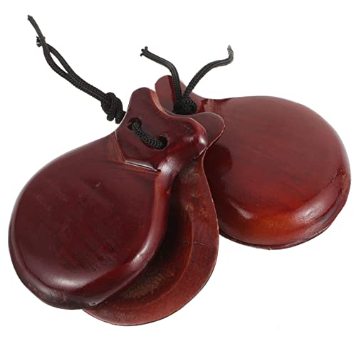 minkissy Kastagnetten aus Holz Percussion Instrument für Mädchen Finger Kastanetten zur Musikalischen Früherziehung Fördert Rhythmusgefühl und Hand Auge Koordination Geeignet für von minkissy
