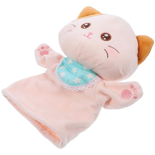 minkissy Katzen Handpuppe aus Plüsch Interaktive Tierhandpuppe für Geschichtenerzählen und Rollenspiele Perfektes Lernspielzeug für Vorschulkinder von minkissy
