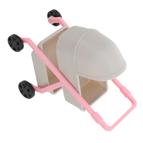 minkissy Kinderwagen Babydoll Buggy Smorker Mini -hausmöbel -Buggy Puppe Puppensachen Spielzeugwagen Kinderbuggy Dolly Pram Kleiner Puppenwagen Hellgrau Plastik von minkissy