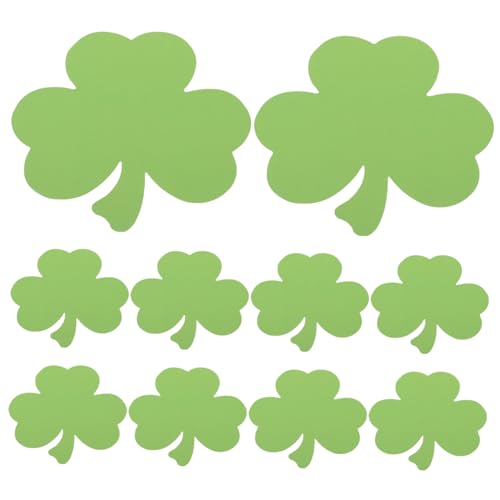 minkissy Kleeblatt Papier Ausschnitte Dekorative Cutouts mit Klebepunkten Grün Form Partydeko Klassenzimmer Wanddeko Handgeschriebene Festivalkarten für Patrick's Day und Herbst von minkissy