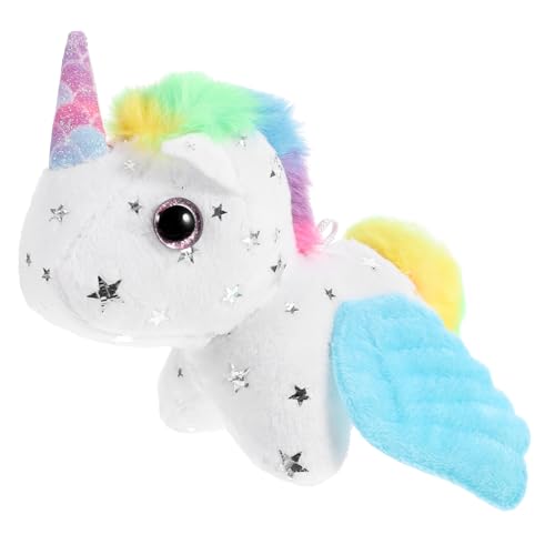 minkissy Kleines Einhorn Kuscheltier Schlüsselanhänger Plüsch Anhänger mit Schwanzbewegung Weiches Baumwoll Material Dekorativ und Tragbar für Rucksack Tasche und Schlüsselbund von minkissy