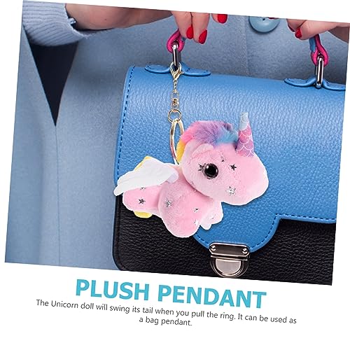 minkissy Kleines Einhorn Plüschtier mit zum Ziehen Weiches Stofftier als Auto und Taschenanhänger Niedliche Schwanzwedelnde Einhorn Puppe für Frauen und Wohnraumdekoration von minkissy