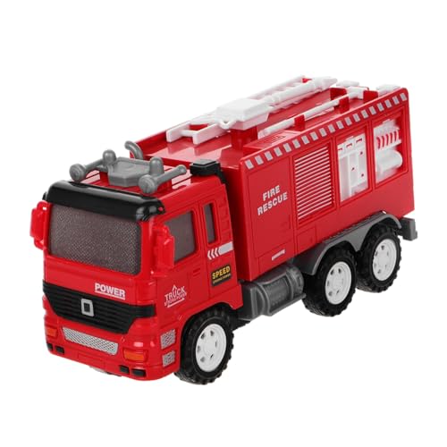 minkissy Kleines Feuerwehrfahrzeug mit Rückziehmotor Kunststoff Feuerwehrmodell für Realistische Wasserpumpe Inertiegetriebene Einsatzfahrzeuge für Kreative Feuerwehr und Rettungsspiele von minkissy