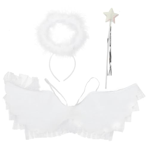 minkissy Kostüm Teilig Leichtes Cosplay Zubehör mit Stirnband Flügel und Zauberstab für Halloween Party Bühnenauftritt und Fotoshootings minkissy Kostüm Teilig Leichtes Cosplay Zubehör mit Stirnband Flügel und Zauberstab für Halloween Party Bühnenauftritt und Fotoshootings von minkissy
