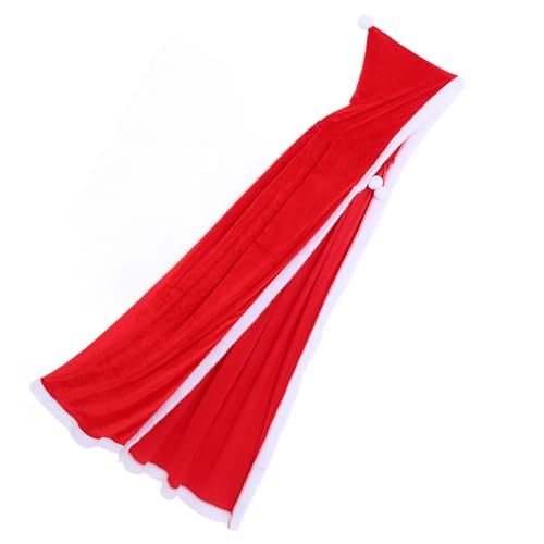 minkissy Kostüm Umhang voll Kap Junge Vor dekorativ Weihnachtsmantel gefüttert Jungs Feiertagsumhang Partymantel Partykostüm Weihnachtskostüm Weihnachts-Outwear Flanell rot von minkissy