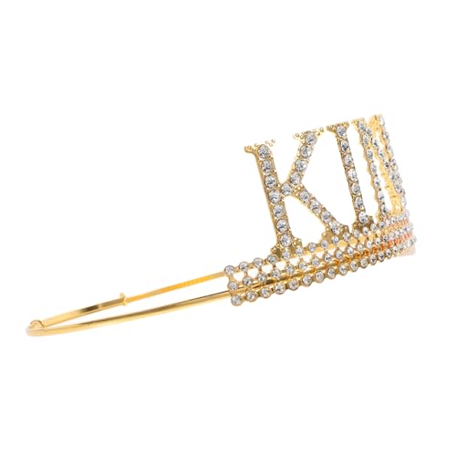 minkissy Kronenpartydekor Geburtstag Königskrone Junge Geburtstagsfeier Krone Königlich Erste Geburtstag Männer Partydekorationen Mit Königskrone Könige Mann Golden Plastik von minkissy