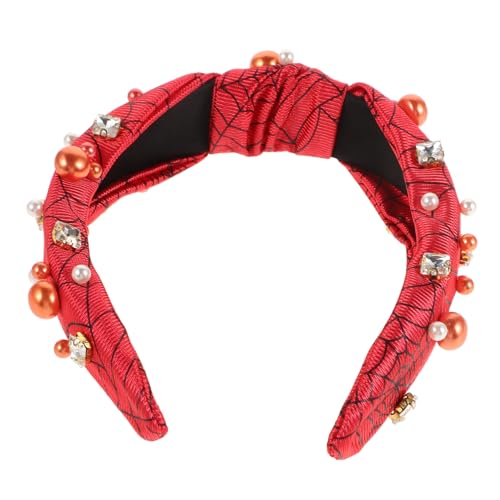 minkissy Künstliches Perlen Halloween Stirnband Damen Rutschfest Modisch mit Hochwertigen Strasssteinen Komfortabel und Sicher Elegantes Halloween Haarband für Besondere Anlässe von minkissy