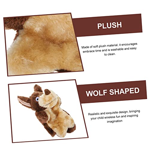 minkissy Kuschelige Tier Handpuppe Wolf Plüschspielzeug für Eltern Interaktives Fingerpuppen zum Geschichtenerzählen Weiches Leichtes Stofftier für Rollenspiele und Frühe von minkissy