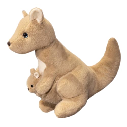 minkissy Kuscheliges Kangaroo Plüschtier Weiches Stofftier Mutter Junge Mädchen Realistisches Tier als und Dekoration für Sammler von minkissy