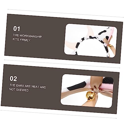 minkissy Plüsch Haarband Kuh Muster Cosplay Accessoire Für Junge Mädchen Party Kostüm Mit Rinder Details Und Leichtem Plüschmaterial von minkissy