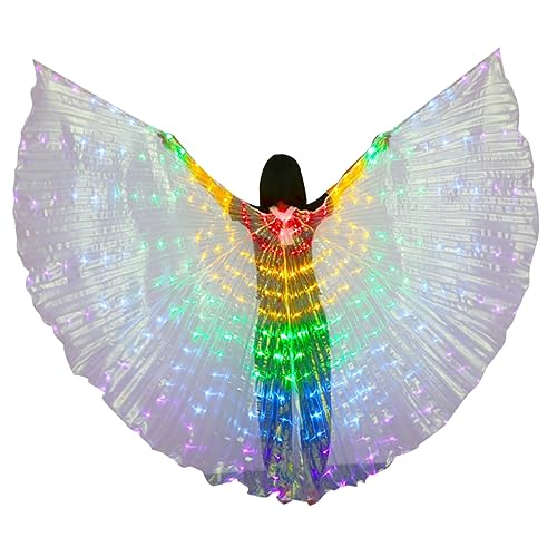 minkissy LED Tanzflügel für Erwachsene Leuchtende Bauchtanzkostüme mit Schwingungen Performance Kleidung für Halloween Karneval Bühnenauftritte Fotografie von minkissy