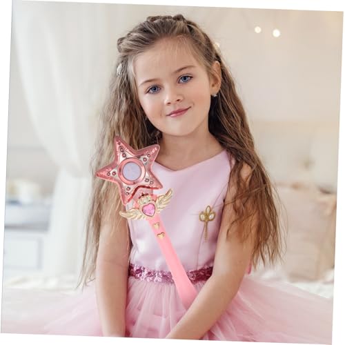 minkissy Leuchtende Musik Zauberstab mit Stern Design Blinkendes Licht und Melodie Kunststoff Feenstab für Prinzessinnen und Kostümspiele Interaktives für Mädchen Ab Jahren von minkissy
