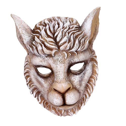 minkissy Löwenmaske Masken Gruselmaske Maskenballmaske Party LED DIY Ostern Dekorative Maske Tierkopf Gesichtsbedeckung Maskengesichtsmaske Pu Gesichtsmaske Halbgesichtsmaske Streichmaske von minkissy