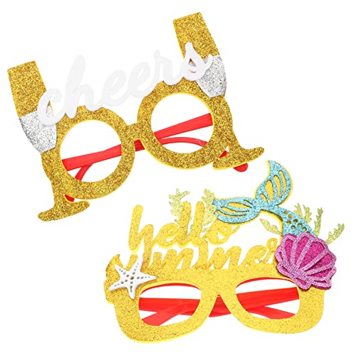 minkissy Lustige Rahmenbrille Hawaii-brille Für Partys 4 Stück Festival- Brillen von minkissy
