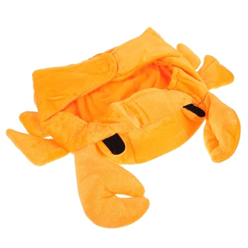 minkissy Lustiger Krabbenhut für Damen und Mädchen Leichter Cosplay in Leuchtendem Orange Perfektes Accessoire für Halloween Karneval und Fotorequisiten Angenehme Passform von minkissy