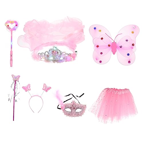 minkissy Mädchen Feenkostüm Set Teilig mit Leuchtender Krone Rosa Tüllrock Flügeln und Zauberstab Atmungsaktiv für Kostümpartys und Fotoshootings minkissy Mädchen Feenkostüm Set Teilig mit Leuchtender Krone Rosa Tüllrock Flügeln und Zauberstab Atmungsaktiv für Kostümpartys und Fotoshootings von minkissy