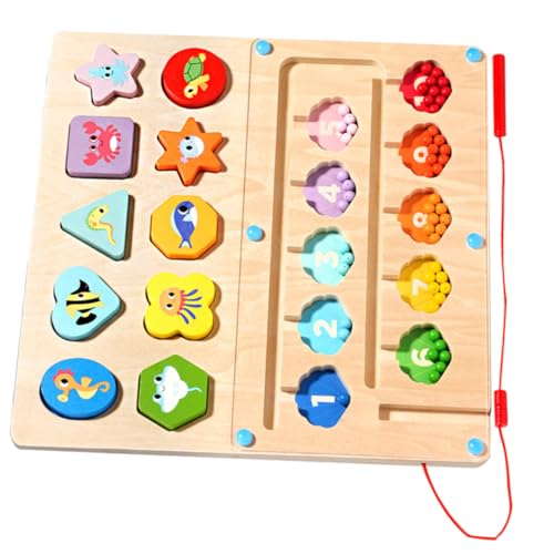 minkissy Magnetisches Holzspielzeug Lernspiel Farben Zahlen Motorikförderung Feinmotorik Vorschule von minkissy