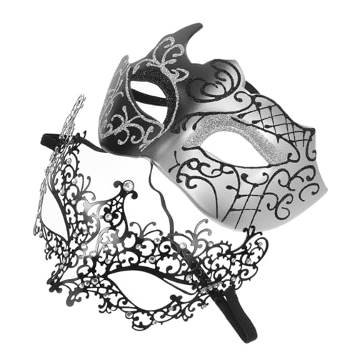 minkissy Masquerade Ball Maske Schwarz Metall mit Strass Damen Herren Kostüm Karneval Cosplay Party Masken Komfortabel und Stabil minkissy Masquerade Ball Maske Schwarz Metall mit Strass Damen Herren Kostüm Karneval Cosplay Party Masken Komfortabel und Stabil von minkissy