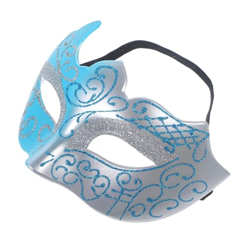 minkissy Masquerade Party Halbmaske Silber Blau Dekorative Cosplay Maske für Männer und Frauen für Halloween Feiern und Kostümpartys Leicht und Wiederverwendbar minkissy Masquerade Party Halbmaske Silber Blau Dekorative Cosplay Maske für Männer und Frauen für Halloween Feiern und Kostümpartys Leicht und Wiederverwendbar von minkissy