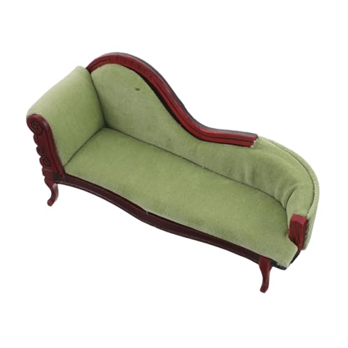 minkissy Maßstab Chaise Lounge Europäischer Stil Mini Sessel für DIY Szenen Realistische Holzgestaltung für Sammler und Lernspiel von minkissy