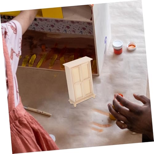 minkissy Maßstab DIY Möbel für Puppenhaus Schlafzimmer Retro Stil Unbehandelt Kleine Aufbewahrungskommode für Mini Haus Dekoration von minkissy